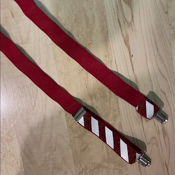 Red Candy Cane Striped Suspenders, pre-loved - Picture 13 of 13